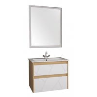 Мебель для ванной ASB-Mebel Диана 75 белый глянец, светлое дерево