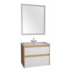 Мебель для ванной ASB-Mebel Диана 75 белый глянец, светлое дерево