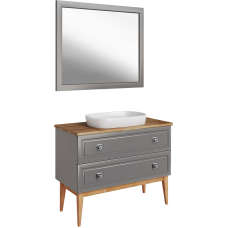 Мебель для ванной ASB-Woodline Каталина 100 grey