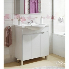 Тумба с раковиной Alavann Crystal 75, белая