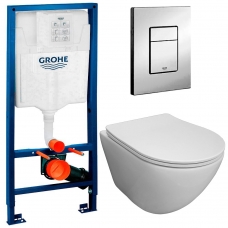 Комплект Система инсталляции Grohe 38772001 + унитаз Bloomix Trend 3.0 AD1203T/UF1 безободковый торнадо