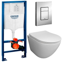 Комплект Система инсталляции Grohe 38772001 + унитаз Bloomix Trend 3.0 AD1203T/UF1 безободковый торнадо Ceramic+ Комплект Система инсталляции Grohe 38772001 + унитаз Bloomix Trend 3.0 AD1203T/UF1 безободковый торнадо Ceramic+