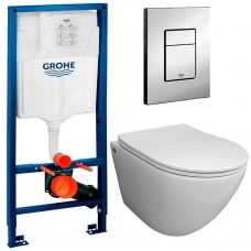 Комплект Система инсталляции Grohe 38772001 + унитаз Bloomix Trend 3.0 AD1203T/UF1 безободковый торнадо Ceramic+