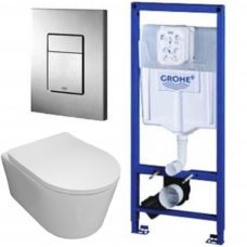 Комплект Система инсталляции Grohe Rapid SL 38772001 + унитаз Bloomix Ultra 3.0 MD1204T/UF3 безободковый торнадо