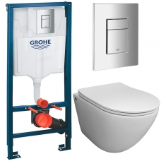 Комплект Система инсталляции Grohe 38811000 + унитаз Bloomix Trend 3.0 AD1203T/UF1 безободковый торнадо Ceramic+