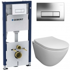 Комплект Система инсталляции Geberit 458.128.21.1 + унитаз Bloomix Trend 3.0 AD1203T/UF1 безободковый торнадо Ceramic+