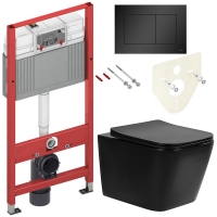 Комплект Система инсталляции TECE 9400401-9240407 с кнопкой смыва + унитаз Bloomix Black Agate MD1054T/UF01 безободковый торнадо Комплект Система инсталляции TECE 9400401-9240407 с кнопкой смыва + унитаз Bloomix Black Agate MD1054T/UF01 безободковый торнадо