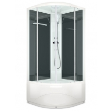 Душевая кабина Domani-Spa Delight High 100х100 черные стенки, стекло прозрачное