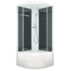 Душевая кабина Domani-Spa Delight High 100х100 черные стенки, стекло сатин матированное