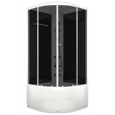 Душевая кабина Domani-Spa Delight High 100х100 черные стенки, стекло тонированное, с гидромассажем
