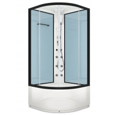 Душевая кабина Domani-Spa Delight High 100х100 стенки Dusty blue, стекло прозрачное, с гидромассажем