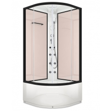 Душевая кабина Domani-Spa Delight High 100х100 стенки Pink cappuccino, стекло прозрачное, с гидромассажем