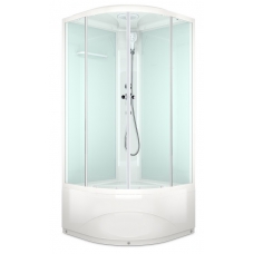 Душевая кабина Domani-Spa Delight High 100х100 белые стенки, стекло прозрачное