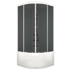 Душевая кабина Domani-Spa Delight High 100х100 белые стенки, стекло тонированное, с гидромассажем