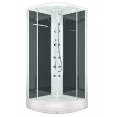 Душевая кабина Domani-Spa Delight 100х100 черные стенки, стекло прозрачное, с гидромассажем