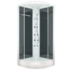 Душевая кабина Domani-Spa Delight 100х100 черные стенки, стекло сатин матированное, с гидромассажем
