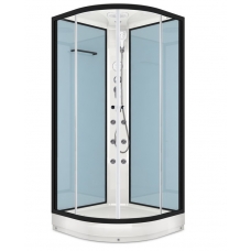 Душевая кабина Domani-Spa Delight 100х100 стенки Dusty blue, стекло прозрачное, с гидромассажем