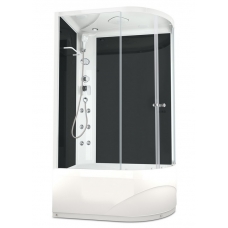 Душевая кабина Domani-Spa Delight High 120х80 L черные стенки, стекло прозрачное, с гидромассажем