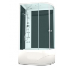 Душевая кабина Domani-Spa Delight High 120х80 L черные стенки, стекло сатин матированное, с гидромассажем