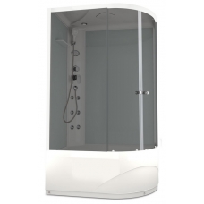 Душевая кабина Domani-Spa Delight High 120х80 L белые стенки, стекло тонированное, с гидромассажем
