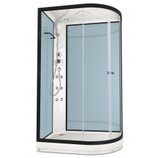 Душевая кабина Domani-Spa Delight 120х80 L стенки Dusty blue, стекло прозрачное, с гидромассажем