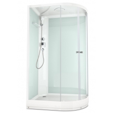 Душевая кабина Domani-Spa Delight 120х80 L белые стенки, стекло прозрачное