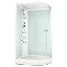 Душевая кабина Domani-Spa Delight 120х80 L белые стенки, стекло прозрачное, с гидромассажем