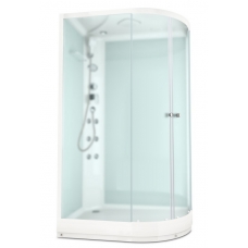 Душевая кабина Domani-Spa Delight 120х80 L белые стенки, стекло сатин матированное, с гидромассажем