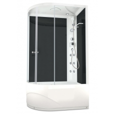 Душевая кабина Domani-Spa Delight High 120х80 R черные стенки, стекло прозрачное, с гидромассажем