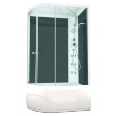 Душевая кабина Domani-Spa Delight High 120х80 R черные стенки, стекло сатин матированное, с гидромассажем