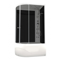 Душевая кабина Domani-Spa Delight High 120х80 R черные стенки, стекло тонированное, с гидромассажем