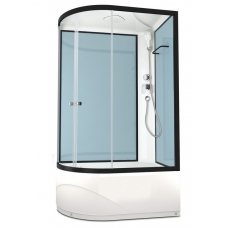 Душевая кабина Domani-Spa Delight High 120х80 R стенки Dusty blue, стекло прозрачное