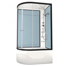 Душевая кабина Domani-Spa Delight High 120х80 R стенки Dusty blue, стекло прозрачное, с гидромассажем