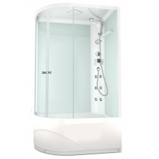 Душевая кабина Domani-Spa Delight High 120х80 R белые стенки, стекло прозрачное, с гидромассажем