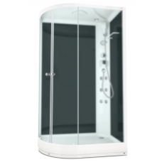 Душевая кабина Domani-Spa Delight 120х80 R черные стенки, стекло сатин матированное, с гидромассажем