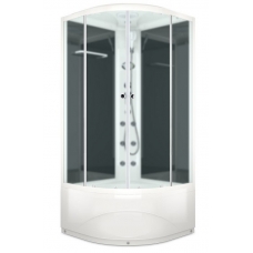 Душевая кабина Domani-Spa Delight High 80х80 черные стенки, стекло сатин матированное, с гидромассажем