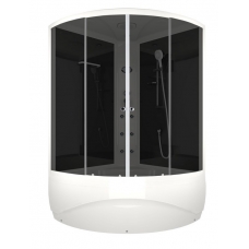 Душевая кабина Domani-Spa Vitality High 120х120 черные стенки, стекло тонированное, с гидромассажем