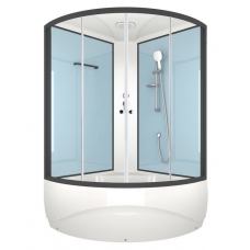 Душевая кабина Domani-Spa Vitality High 120х120 стенки Dusty blue, стекло прозрачное
