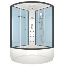 Душевая кабина Domani-Spa Vitality High 120х120 стенки Dusty blue, стекло прозрачное, с гидромассажем