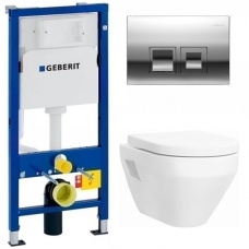Комплект Система инсталляции Geberit Duofix UP100 458.103.00.1 + унитаз Am.Pm Spirit V2.0 C701738SC с сиденьем