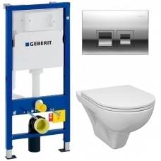 Комплект Система инсталляции Geberit Duofix UP100 458.103.00.1 + унитаз Am.Pm Gem C901738SC с сиденьем