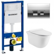 Комплект Система инсталляции Geberit Duofix UP100 458.103.00.1 + унитаз Grossman GR-4412MS безободковый с сиденьем