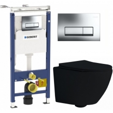 Комплект Система инсталляции Geberit Duofix 458.125.21.1 + унитаз Grossman GR-4455BMS безободковый с сиденьем