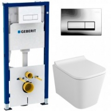 Комплект Система инсталляции Geberit Duofix 458.128.21.1 + унитаз OWL Vatter Ruta-H mini OWLT190403 безободковый
