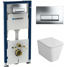Комплект Система инсталляции Geberit Duofix 458.128.21.1 + унитаз Owl 1975 Ruta-H OWLT190401 безободковый