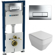 Комплект Система инсталляции Geberit Duofix 458.128.21.1 + унитаз Owl 1975 Ruta-H OWLT190601 безободковый