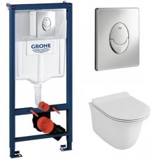 Комплект Система инсталляции Grohe Rapid SL 38721001 + унитаз Owl 1975 Cirkel-H OWLT190201 безободковый