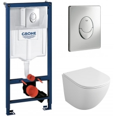 Комплект Система инсталляции Grohe Rapid SL 38721001 + унитаз Owl 1975 Cirkel-H OWLT190302 безободковый