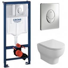 Комплект Система инсталляции Grohe Rapid SL 38721001 + унитаз Owl 1975 Cirkel-H OWLT190701 безободковый