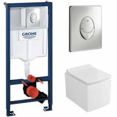 Комплект Система инсталляции Grohe Rapid SL 38721001 + унитаз Owl Cube Cirkel-H OWLT190803 безободковый